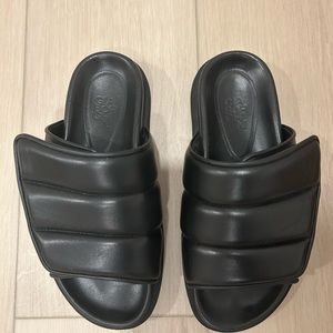 Gia Borghini quilted leather slide in black. Excellent condition.